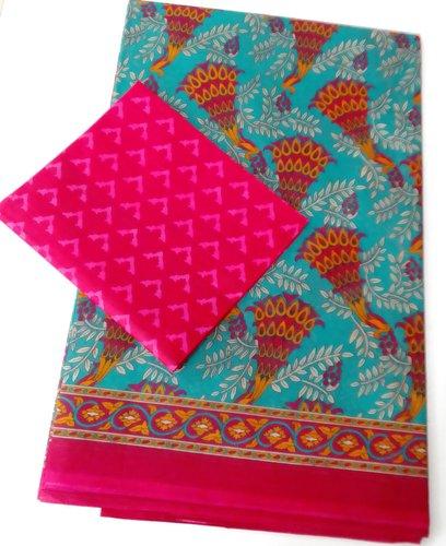 POWERLOOM PRINTED SAREES WITH BLOUSE